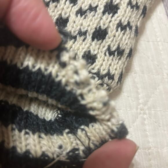 Fana Knit Norway Vintage Sweater Mens S Blue Beige Long Sleeve Chunky Warm - Picture 10 of 13